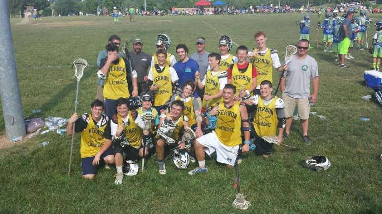 Vernon lacrosse team wins second championship Coaches and team members pictured are: Jordan Barany, Nick Biango, Brandon Blankman, Jayce Faustini, Matt Litchfield, Tommy Modula, Brian Moran, Ian Pennino, Nolan Quirk, Dan Riedl, Jeff Sedlock, Cam Sparta, Jack Stellingwerf, Ray Zimmerman, Brandon Zmich. Coaches are: Keith Curry, Tom Pennino, Greg Riedl, and Brian Stellingwerf.