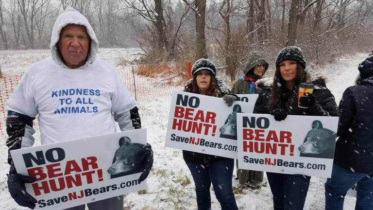 Local animal rights activist fined for part in bear hunt protest Jerry Mandel (left) taken at the December bear protest.
