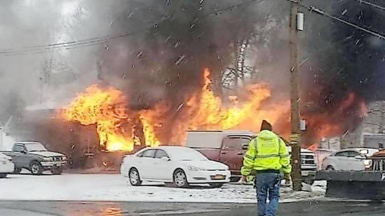 ‘Like a family member died’: Bob’s Crossroads a total loss after fire Fire at Bob's Crossroads Service at McCoy’s Corner in Wantage (Photo by Sheila Voelker)
