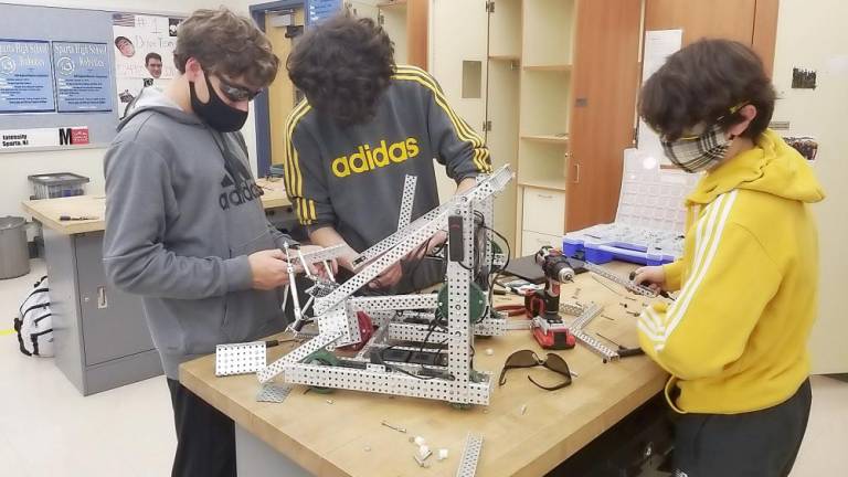 Sparta Robotics’ ‘Ring Leader’ team ranks 5th, heads to the States Anthony DelCoro, Hayden Budofky, Nick Ventresca (Photo provided)