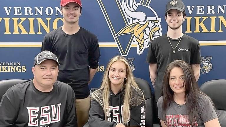 Julia Hagedoorn signs a letter of intent to attend East Stroudsburg University.