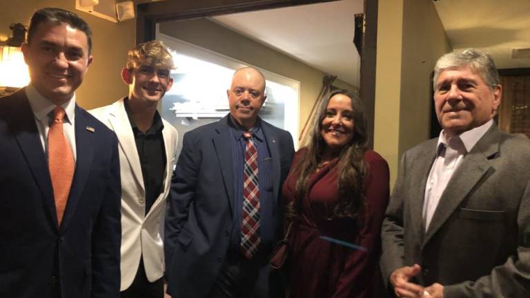 Republican candidates wait for election results Tuesday night, Nov. 7 at the Irish Cottage Inn in Franklin. From left are Mike Inganamort, state Assembly candidate; Jack DeGroot, Sussex County commissioner candidate; Parker Space, state Senate candidate; Dawn Fantasia, Assembly candidate; and county Surrogate Gary Chiusano.