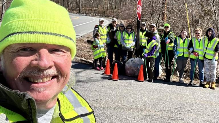 Rob Oleksy, president of the Friends of High Point State Park, led the Trail Head Cleanup.