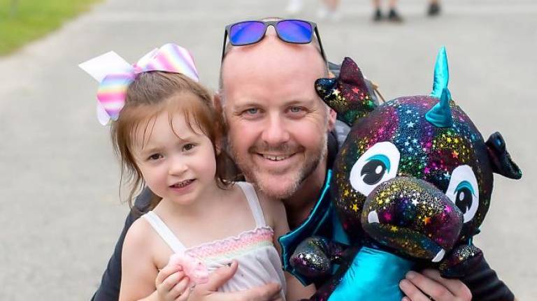 The fairest of the fair Teagan Carveleyn, 3, of Byram poses with her dad at the fair (Photo by Sammi Finch)