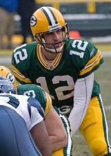 Aaron Rogers in his years with Green Bay was a four time MVP but some experts say the key to the Jets season this year will be how well the Jets offensive line can protect a QB who will be turning 40 in December. Photo: Mike Morbeck, Wikimedia Commons