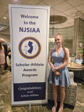 <b>Senior Amanda Witters represents Vernon Township High School at the annual New Jersey State Interscholastic Athletic Association (NJSIAA) Scholar-Athlete luncheon at Pines Manor in Edison. She competes in cross country, swimming, and track and field. (Photo provided)</b>