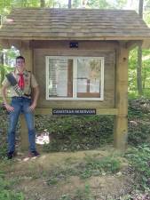 Joseph (JC) Chromcik with his Eagle Scout project (Photo provided)