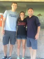 From left, Dylan Capwell,(Hopatcong native now at Monmouth University), Sarah Disanza (Wantage native attending University of Wisconsin), and Olympian Marcus O'Sullivan inspired up-and-coming youth runners at last year's X-Treme Running Camp.