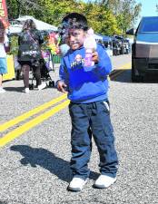 <b>Xander Duahuizo of New York blows bubbles.</b>