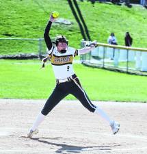 <b>Jefferson pitcher Kailey Strauch pitched for 7 innings, striking out three.</b>