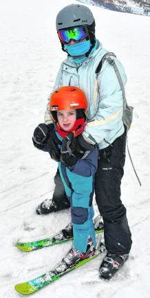 <b>Lincoln and Brittany Bragg of New York City are about to hit the slopes.</b>