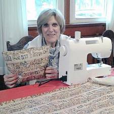 Elaine Kuntz from the Vernon Township Woman’s Club displays one of the dozens of pillows she makes for patients at Newton Memorial Hospital.