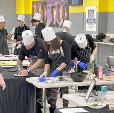 Teams of Vernon Township High School students compete in the Culinary Throwdown on Tuesday, Jan. 17. (Photos by John McCormick Jr.)