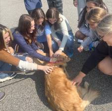 Faith visit Vernon Township High School students.