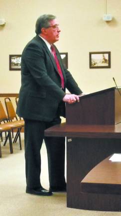 Photo by Allegra Sparta Vernon Mayor Victor Marotta gives his annual State of the Township Address during Monday's Township Council meeting.