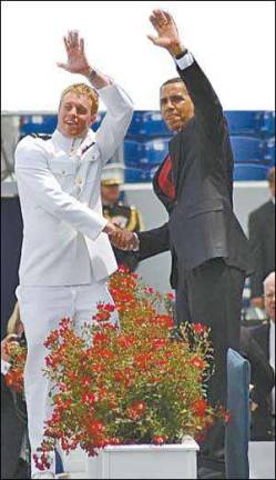 Celebrating Graduation with the commander in chief
