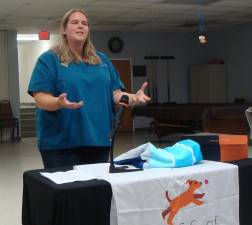 Dr. Stephanie Chlebowski of Vernon Veterinary Clinic describes items necessary in a home pet first aid kit.