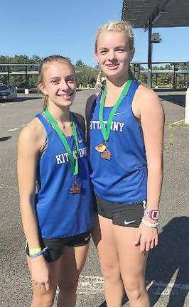Iris Wikander and Molly Riva from Kittatinny won medals in the Great Adventure 5K (Photo by Laurie Gordon)