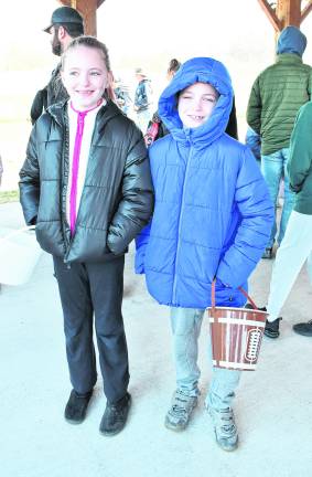 <b>Lilyana and Bradley Coppola of Wantage are shown before Easter egg huntig.</b>