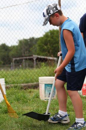 Devin Wareka of Hamburg doing the poop scoop relay races.