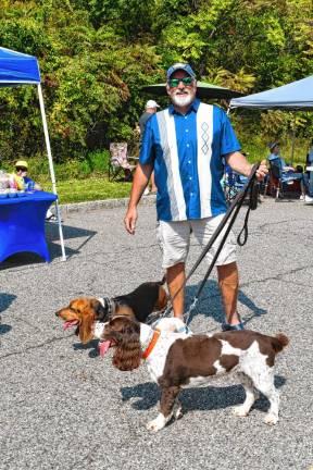 <b>Danny Graham of Wantage with three dogs.</b>
