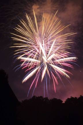Fireworks over Vernon on July 5 to mark Independence Day.