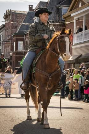 Rich Van Riper of Branchville rides his horse Slinger in the parade.