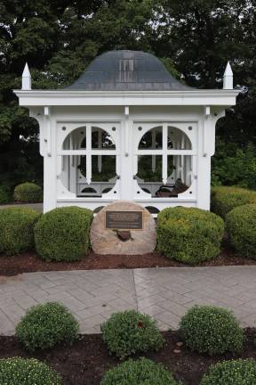 The 9/11 Memorial Gazebo by the Mill Ponds in Monroe honors residents who perished September 11, 2001. Photo by Aja Brandt