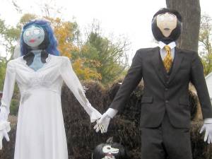 Woods Funeral Home joins in the fun with their pumpkin head bride and groom (Photo by Janet Redyke)