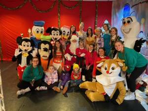 Santa and some of his friends in the “Winter Wonderland” at the Viking Village Tree Lighting.