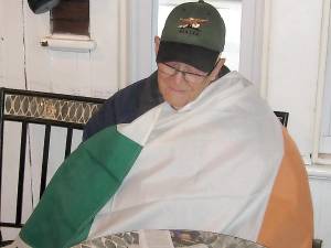 Harold MacPeek poses as a sleeper at the Tracks Deli. Customers were photographed as they visited the deli on St. Patrick's Day.