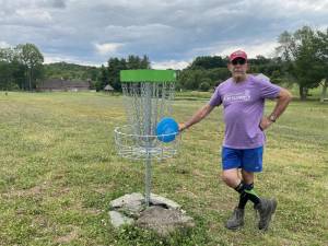 Dan Doyle of Warwick, N.Y., designed the new disc golf course at Papakating Park in Wantage. (Photos by Joel Morales)