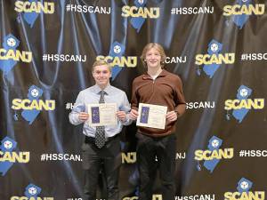 High Point High School senior Matt Freda, left, and junior Luke Anderson were named to the Soccer Coaches Association of New Jersey All-State Teams. Matt was Honorable Mention North Section II, and Luke was First-Team North Section II. (Photo provided)