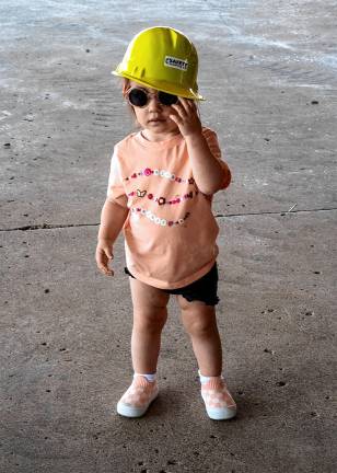 McKenna Donnelly shows off her hard hat.