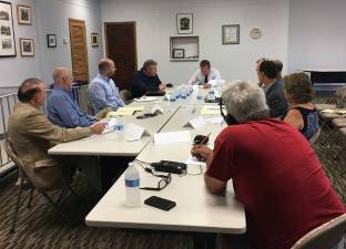 U.S. Rep. Gottheimer convenes Warren and Sussex County leaders for a roundtable meeting with Service Electric From left to right: Green Committeeman Bader Qarmout, Hardwick Mayor Kevin Duffy, Service Electric&#x2019;s James Galliford, Service Electric&#x2019;s Bob Williams, Congressman Josh Gottheimer, Hope Mayor Tim McDonough, Frelinghuysen Committeeman Charles Marra, Frelinghuysen Deputy Mayor Chris Stracco, Blairstown Deputy Mayor Joann Van Valkenburg, and Frelinghuysen Mayor Frank Desiderio.