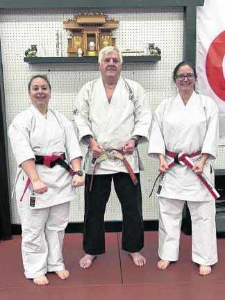 <b>From left, Jillian Vazquez, Sensei Tom Shull, Monica McGovern</b>