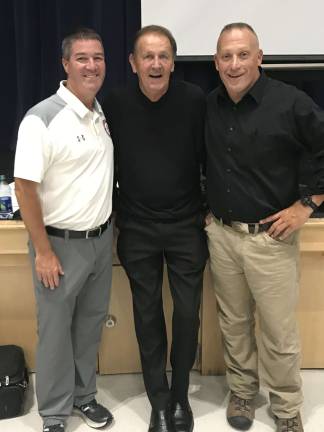 From left to right: Athletic Doctor Bill Foley, Jack Renken and Head Wrestling Coach Todd Piontkowski.