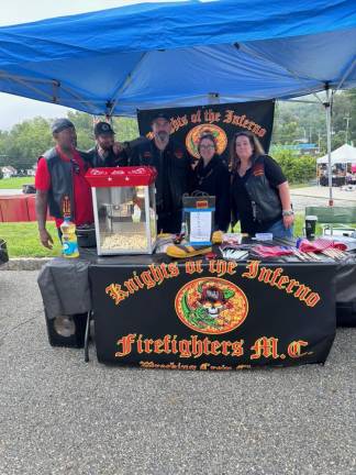 Knights of the Inferno Motorcycle Club Wrecking Crew Chapter members, from left, are Mike Hayes, Dale Critchlaw, dhapter president Bill Mayhan, Gina Critchlaw and Annmarie Mayan.
