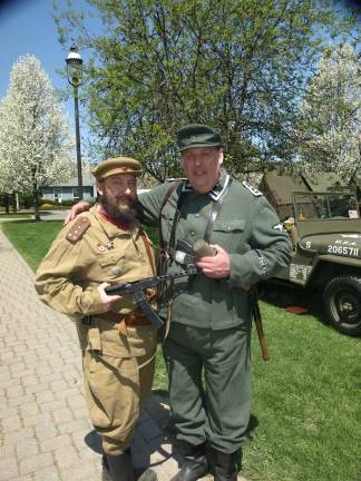 Dave Golinger (left) of Baldwin, Long Island, as a Russian soldier and John Smith of Ogdensburg as a Master Sgt. of the 2nd SS Das Reich Division.