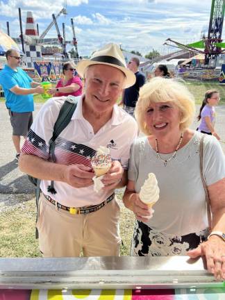 Bill and Ginny Truran enjoy ice cream at the New Jersey State Fair last year. (Photo provided)