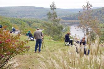 Artists hard at work during the plein air event in Barryville, N.Y., last October (Photo provided)