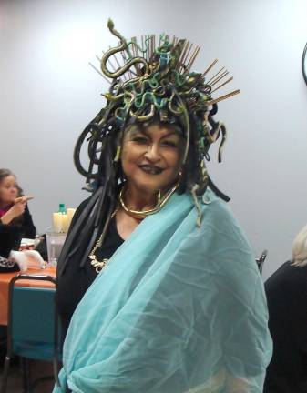 Rose Moro as Medusa poses at the Vernon Senior Halloween party on Halloween Oct. 31. Moro constructed the entire costume herself..