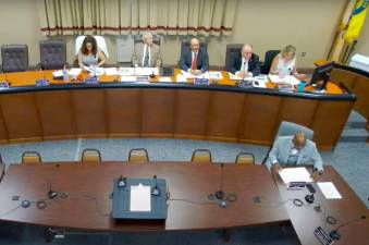 Vernon Township Council meeting, as seen virtually, on July 11, 2022.