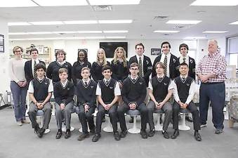 The Pope John Academic team and advisors pose after the County Academic Bowl win.