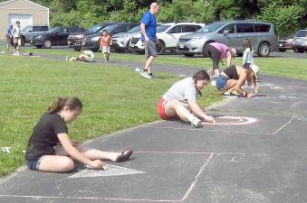 Participants turned the park's walking path into a walking masterpiece (Photo by Janet Redyke)