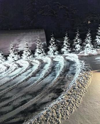 <b>This photo submitted by reader Maro Kasparian of Vernon Township shows curved piles left by the snow plow during a recent storm.</b>