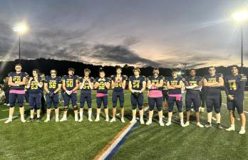 Seniors on the Vernon Township High School football team were honored on Senior Night. (Photos provided)