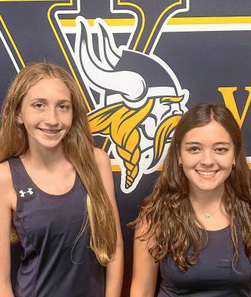 <b>Junior Sierra Wagner</b> and<b> sophomore Karina Czerhoniak are the Vikings first doubles team in girls tennis.</b>