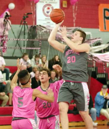 High Point's Brendan Franko goes airborne during a shot. Franko scored 17 points and grabbed 2 rebounds.