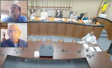 Vernon Councilmen Mike Furrey and Harry Shortway attend the July 25 meeting remotely.